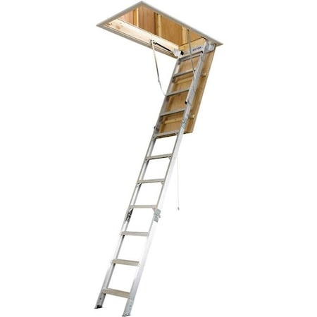 Werner Werner AH2512 25 in. x 66 in. x 12 ft. Ceiling Aluminum Attic Ladder AH2512